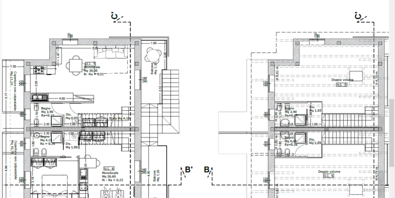 BLOCCO A PRIMO PIANO MONOLOCALE E PIANO SOPPALCO